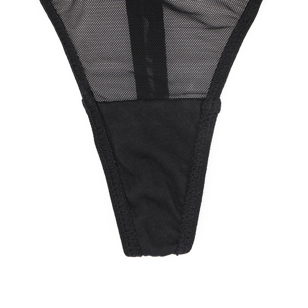 Ultra-thin transparent yarn lingerie set by The Clothing Company Sydney, featuring bras, garters, thongs, and stockings.