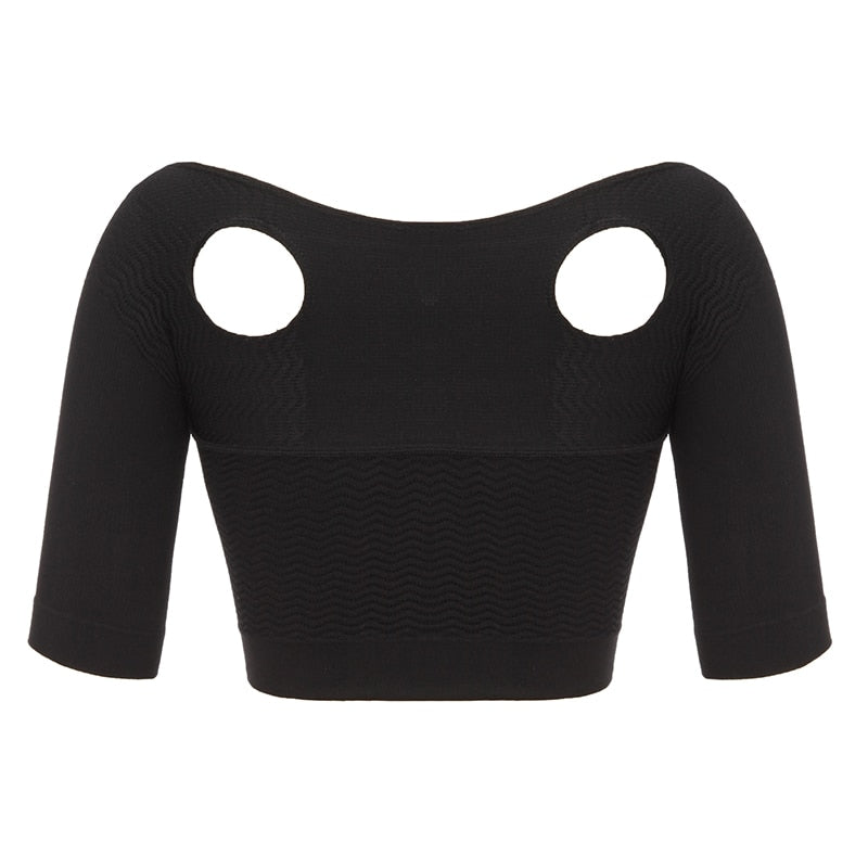 The Clothing Company Sydney arm shaper back support shapewear with shoulder corrector, offering body shaping and anti-cellulite coverage.