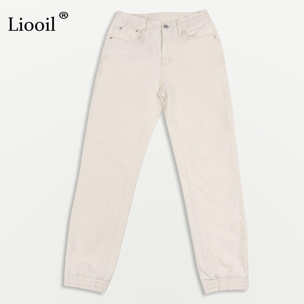 Women's Streetwear Cotton Elastic Waist Brown Jean Pants Women Denim Trousers With Pockets Spring Stretch Jeans The Clothing Company Sydney