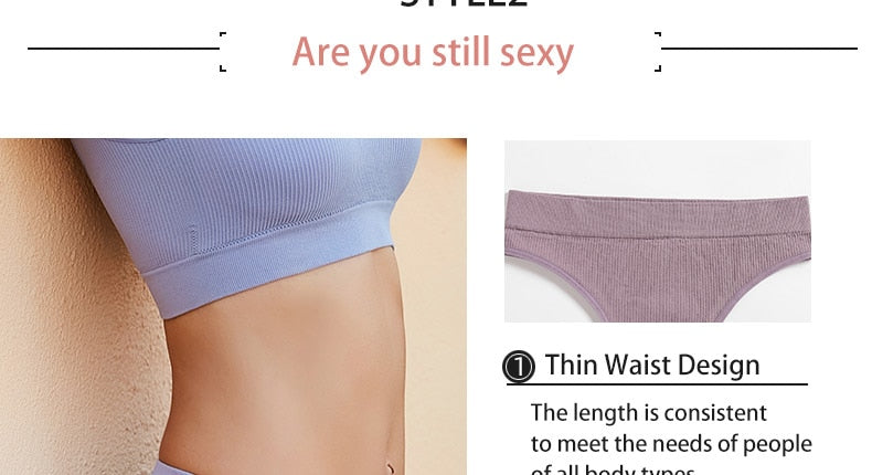 Two seamless women's thong panties by The Clothing Company Sydney, light cotton blend lingerie with comfortable bikini-style fit.