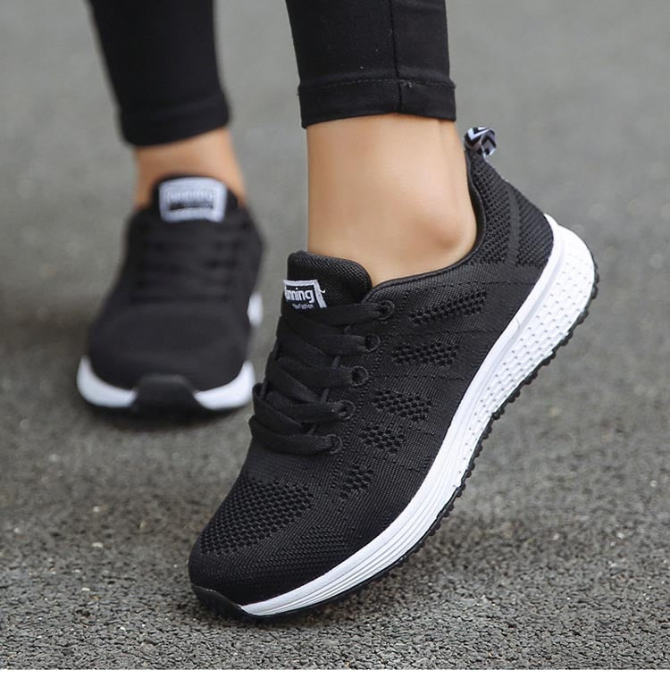 Women's lace-up fashion sneakers with platform soles, breathable vulcanized shoes from The Clothing Company Sydney.