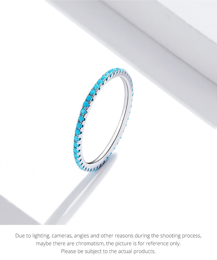Sterling silver CZ simulated diamond stackable eternity ring with platinum plating, designed for women.
