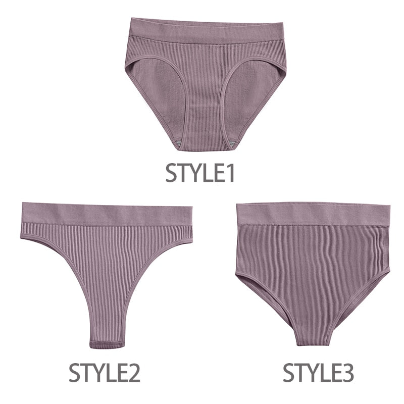 Two-pack seamless women's thong panties by The Clothing Company Sydney, comfortable cotton blend bikini G-string underwear for women.