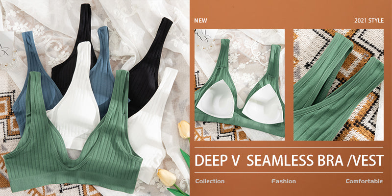 Seamless ribbed bralette and matching panty set from The Clothing Company Sydney, wire-free lingerie with comfortable, natural fit.
