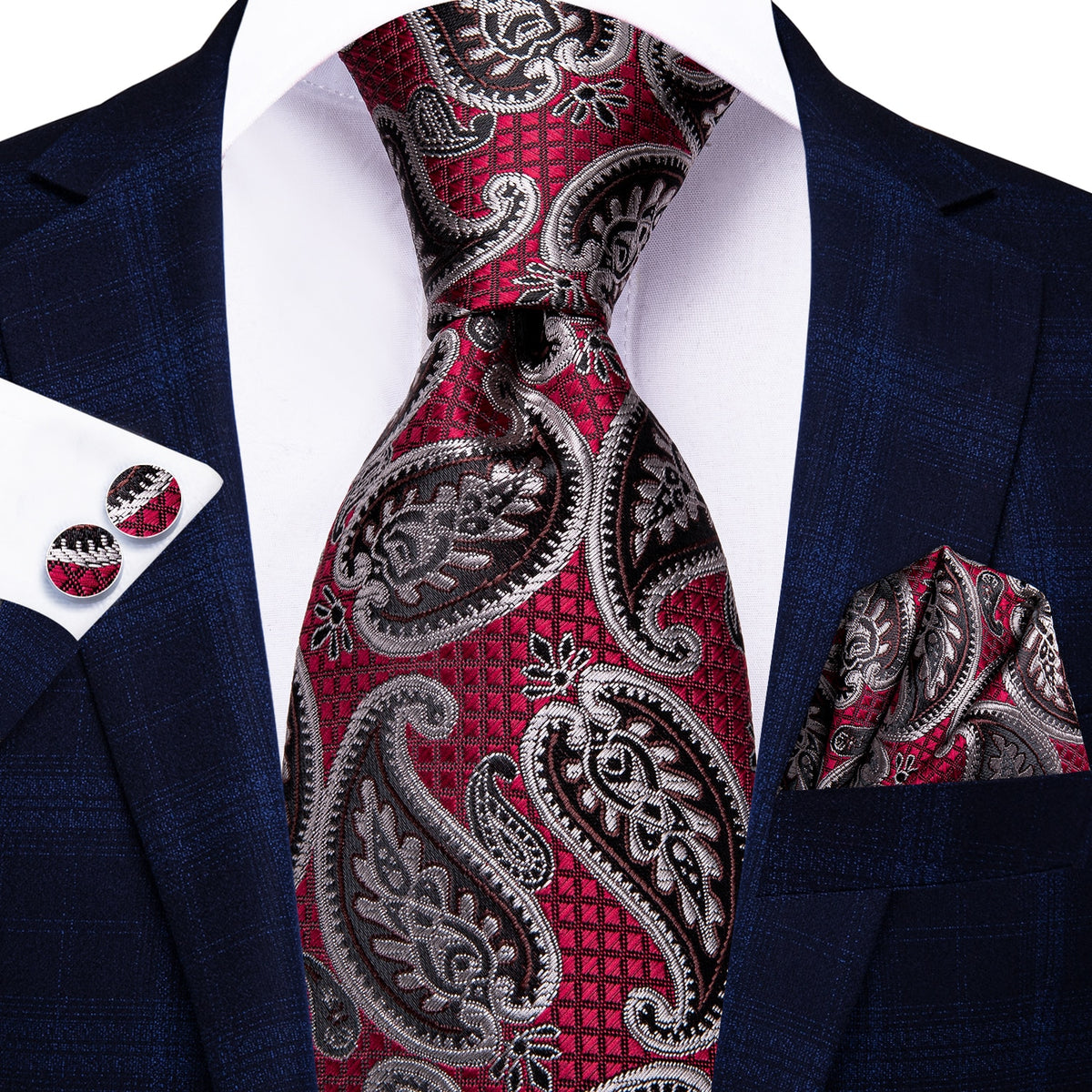 Blue silk men's necktie from The Clothing Company Sydney, 8.5cm wide, suitable for formal, wedding, or business attire.