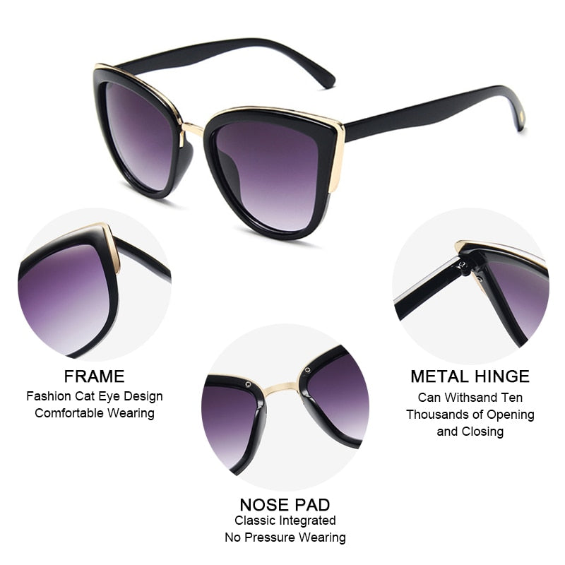 Vintage cat-eye sunglasses for women by The Clothing Company Sydney, leopard print, anti-glare UV400 fashion sun shades.