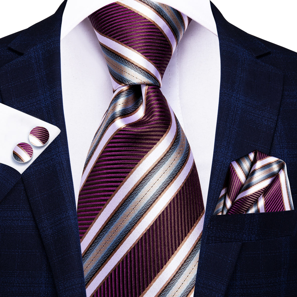 Blue silk men's tie by The Clothing Company Sydney, 8.5cm wide, perfect for formal, wedding, or business attire.