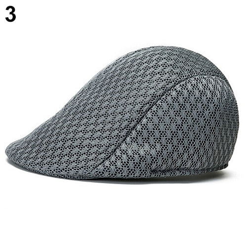 Plaid cotton flat cap for men and women, summer sun hat with adjustable fit, newsboy style from The Clothing Company Sydney.
