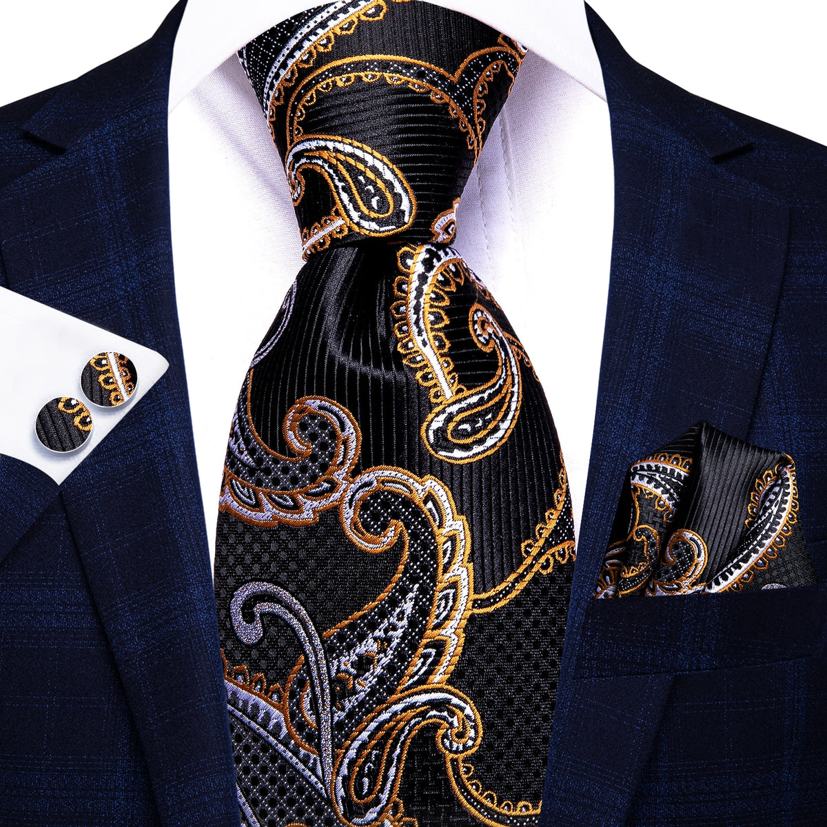 Blue silk men's necktie from The Clothing Company Sydney, 8.5cm solid business tie for formal and wedding occasions