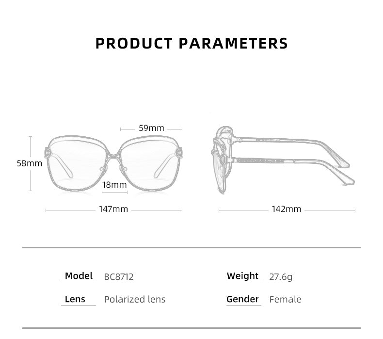 Polarized ladies sunglasses with gradient round lenses, square shape, luxury brand eyewear from The Clothing Company Sydney.