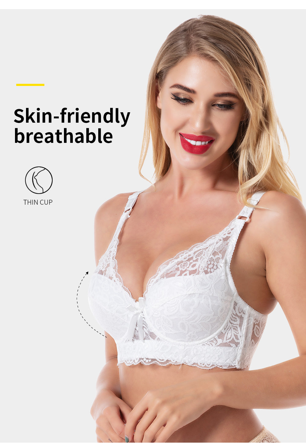 Plus size lace push-up bra and bralette lingerie set by The Clothing Company Sydney, backless design with intricate lace details.