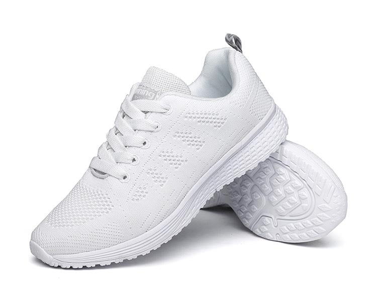 Women's lace-up fashion sneakers with platform sole, breathable vulcanized shoes by The Clothing Company Sydney