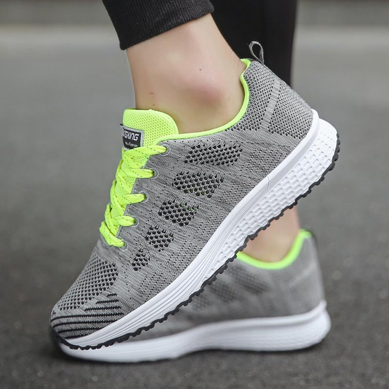 Women's lace-up sneakers by The Clothing Company Sydney featuring platform soles and breathable vulcanized footwear.