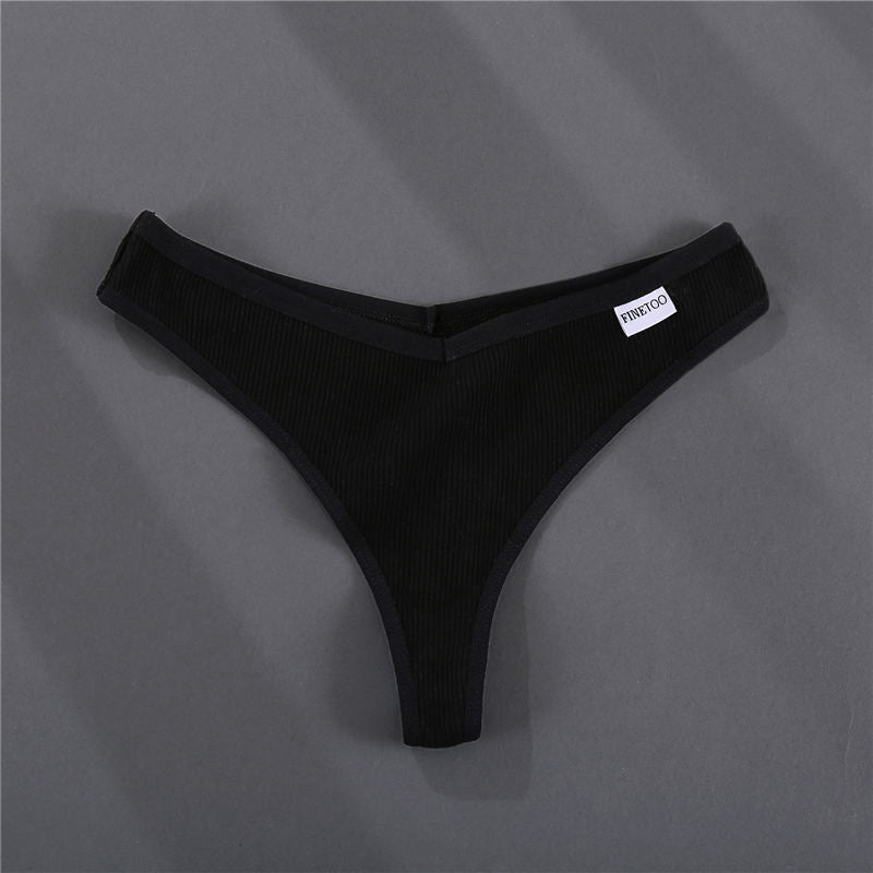 Three solid color cotton G-string panties from The Clothing Company Sydney, showcasing comfortable lingerie underpants.