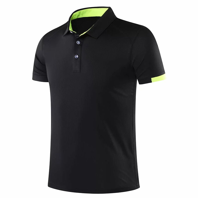 Men's and women's golf shirts by The Clothing Company Sydney, short sleeve sportswear tops for golf, badminton, running, and soccer.
