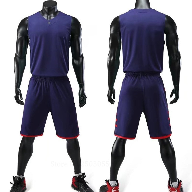 Men's and women's basketball jersey and shorts set by The Clothing Company Sydney, breathable, quick-dry basketball uniform for play.