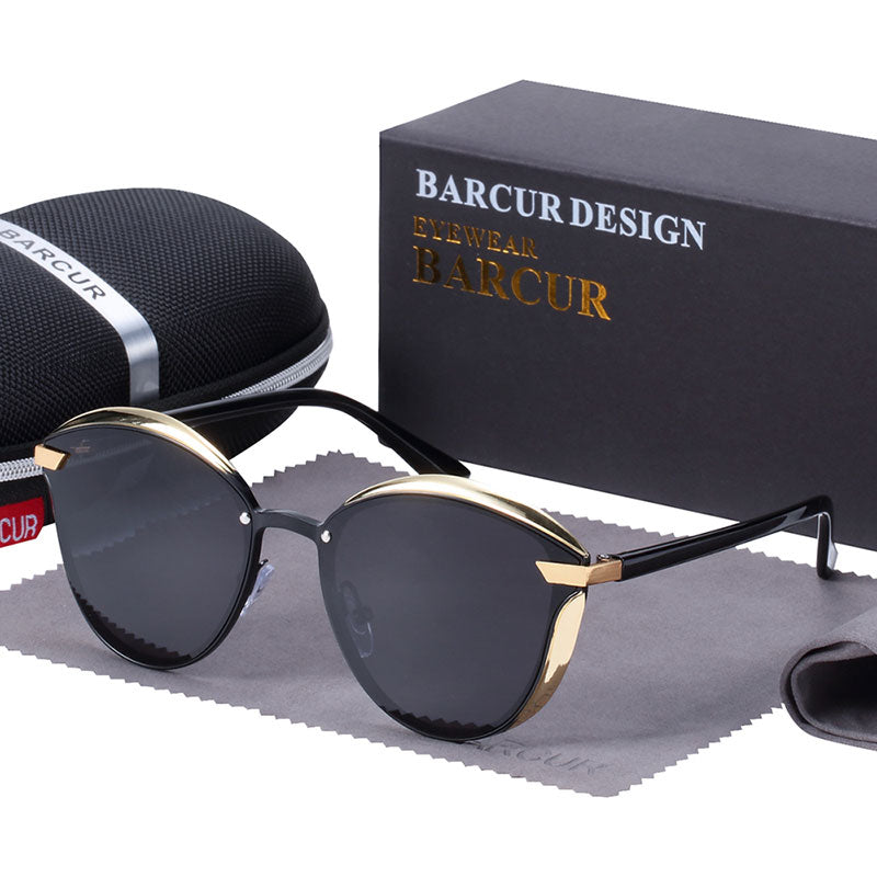 Round polarized women's sunglasses by The Clothing Company Sydney, stylish fashion accessories with UV protection.