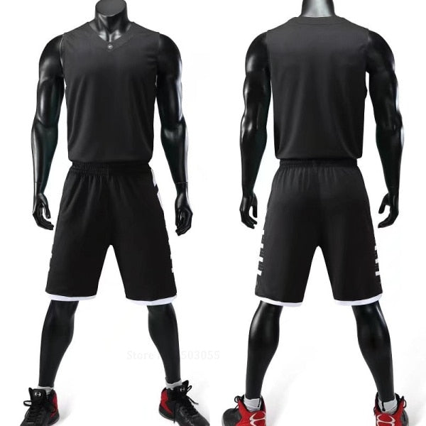 Blank breathable basketball jersey and shorts set for men and women by The Clothing Company Sydney, designed for quick-dry performance.