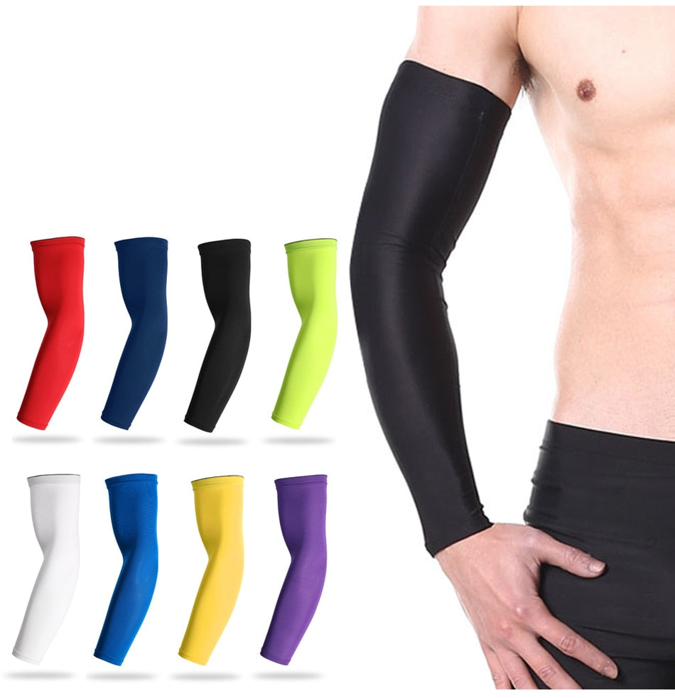 Sports arm compression sleeve by The Clothing Company Sydney, UV protection arm warmer for basketball, cycling, golf, and running.