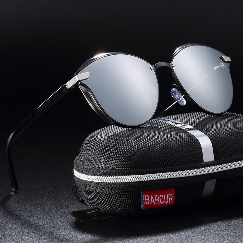 Round polarized women's sunglasses with fashion-forward design, featuring stylish frames and UV protection from The Clothing Company Sydney.