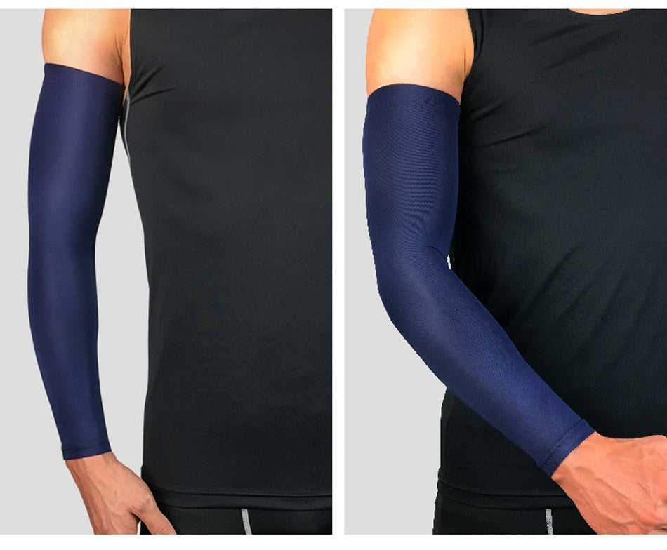 Sports arm compression sleeve by The Clothing Company Sydney, UV protection arm warmer for basketball, cycling, golf, and running.