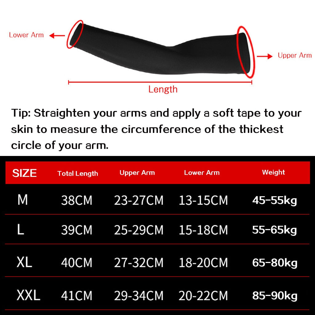 Sports arm compression sleeve by The Clothing Company Sydney, ideal for basketball, cycling, golf, running, and UV protection.