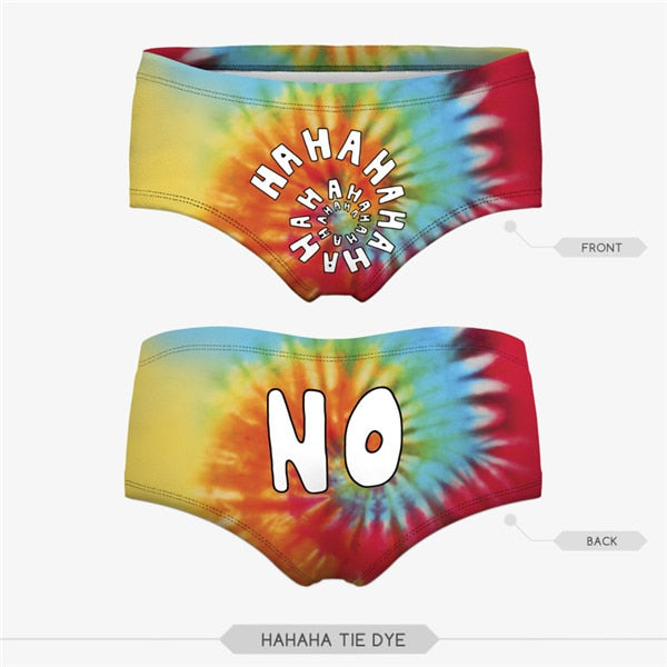 Printed lingerie underwear panties from The Clothing Company Sydney, showcasing colorful, patterned fabric and comfortable fit.