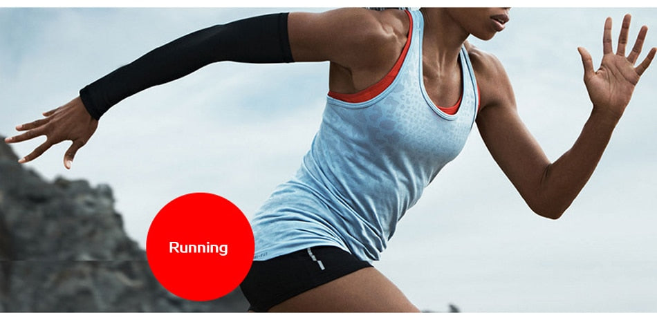 Sports arm compression sleeve by The Clothing Company Sydney, ideal for basketball, cycling, golf, running, and UV protection.