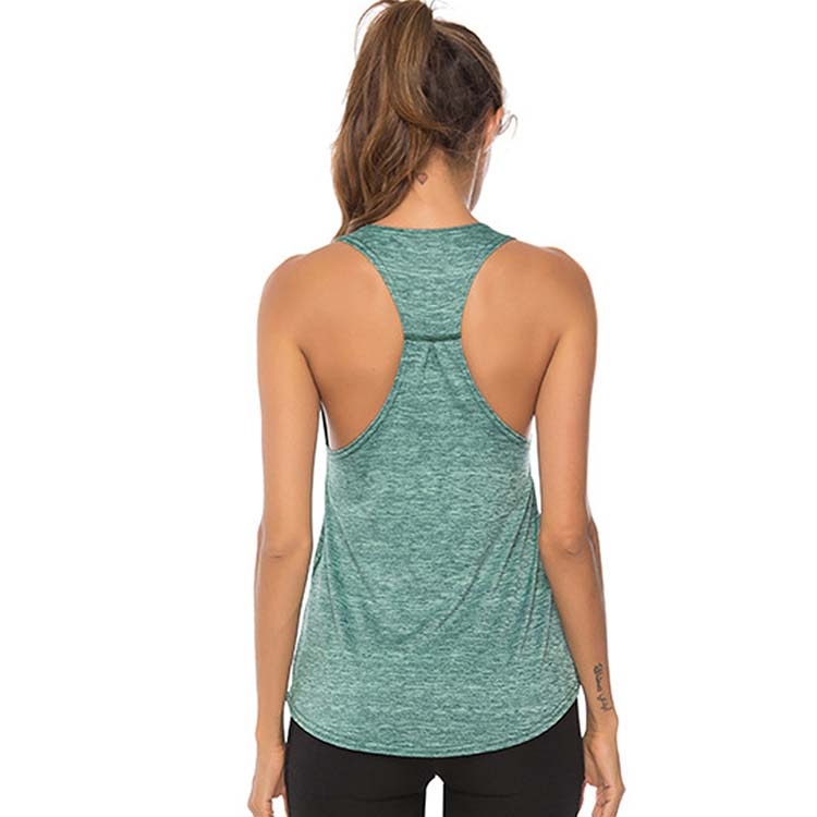 Women's sleeveless racerback running vest by The Clothing Company Sydney, athletic fitness sport tank top for gym, yoga, and training.