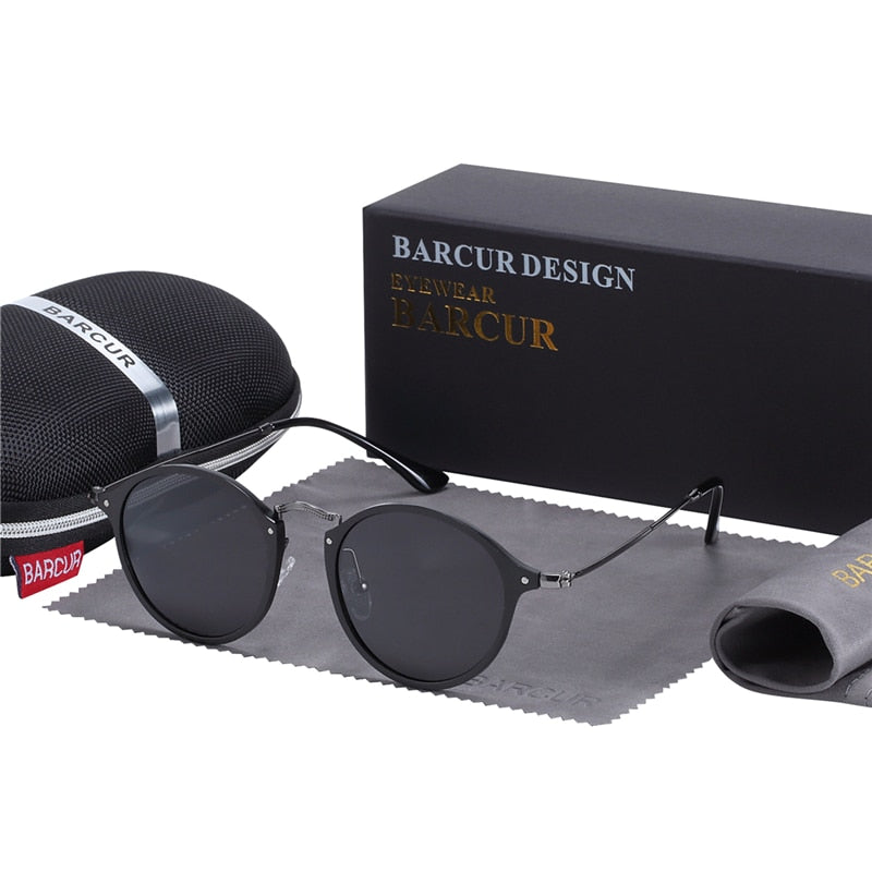 Aluminum magnesium vintage round sunglasses for men and women, polarized retro eyewear with stylish frame from The Clothing Company Sydney