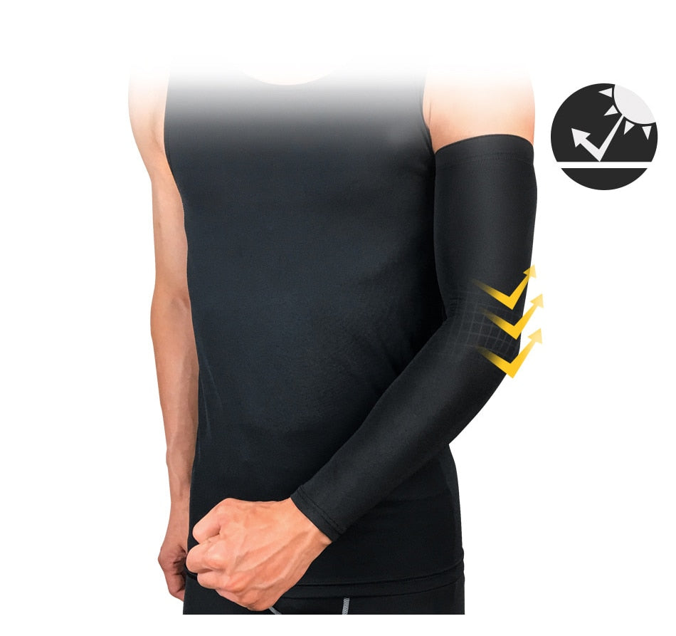 Sports arm compression sleeve by The Clothing Company Sydney, UV protection band for basketball, cycling, golf, running, and volleyball.
