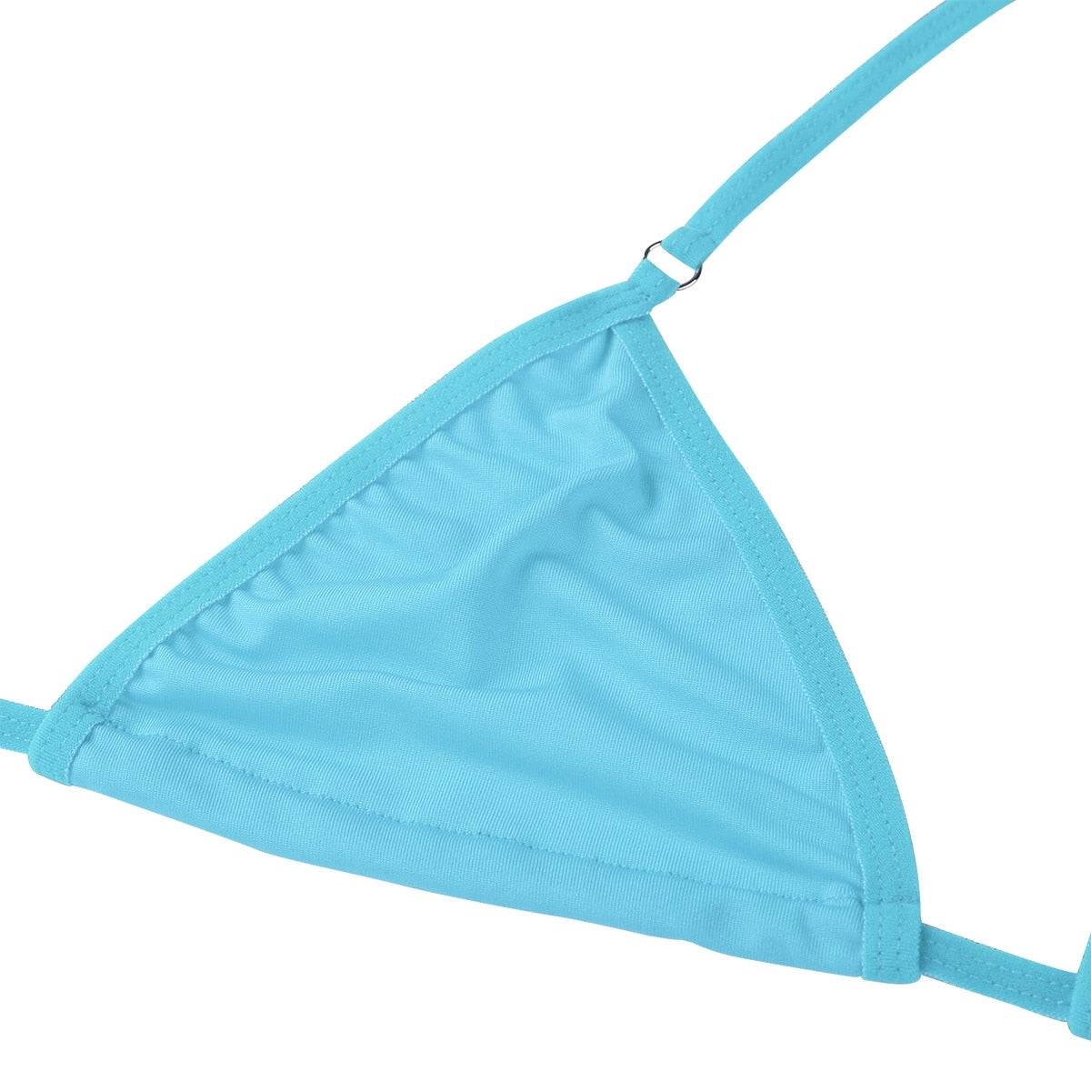 Solid color 2-piece lingerie bikini set with halterneck micro bikini top and thong underwear, by The Clothing Company Sydney.