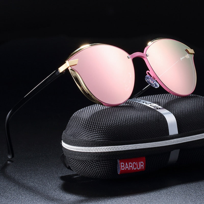 Round polarized women's sunglasses by The Clothing Company Sydney featuring stylish frames and UV protection.
