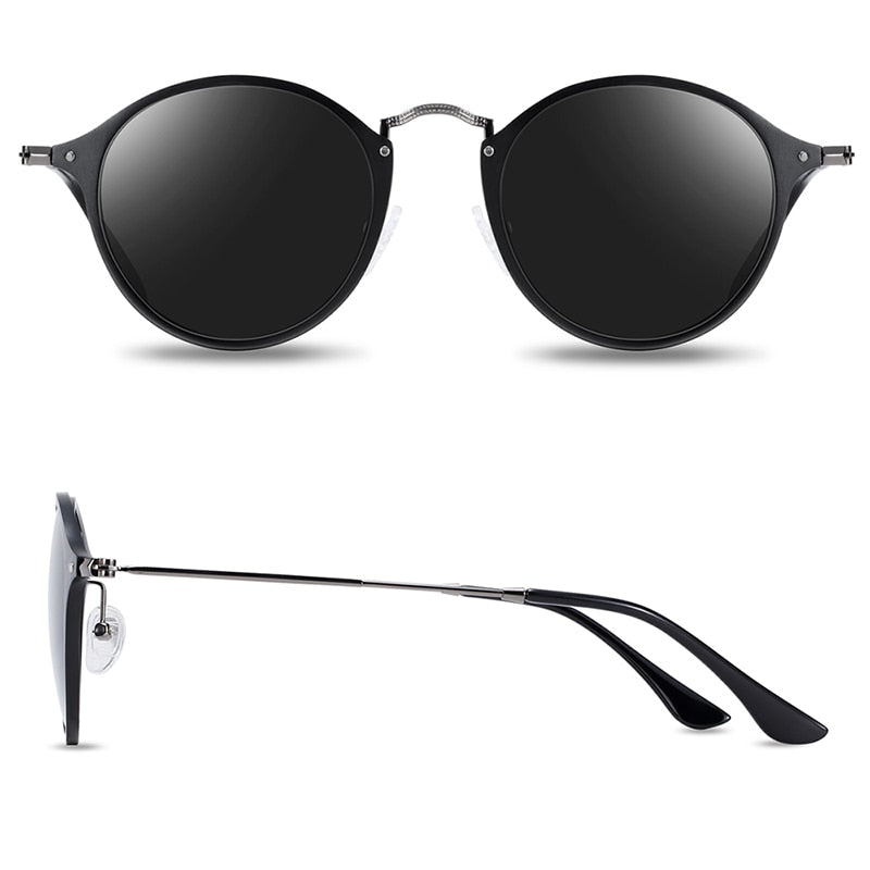 Vintage aluminum magnesium round sunglasses for men and women, polarized retro eyewear with classic design by The Clothing Company Sydney