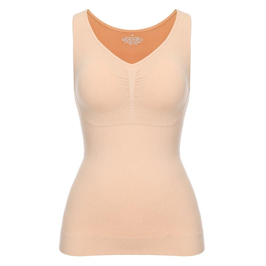 Tank Top Shapewear with Built in Bra Shelf Bra Casual Wide Strap Basic Camisole Sleeveless Top Shaper with Removable Bra The Clothing Company Sydney