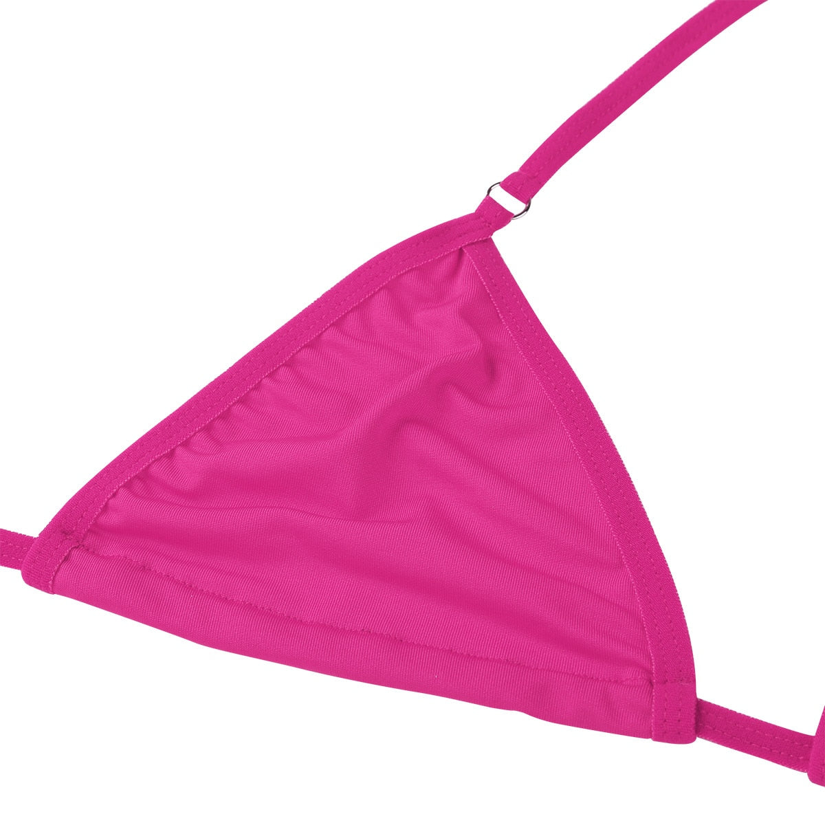 Solid color 2-piece lingerie bikini set by The Clothing Company Sydney with halterneck micro bikini top and thong underwear.