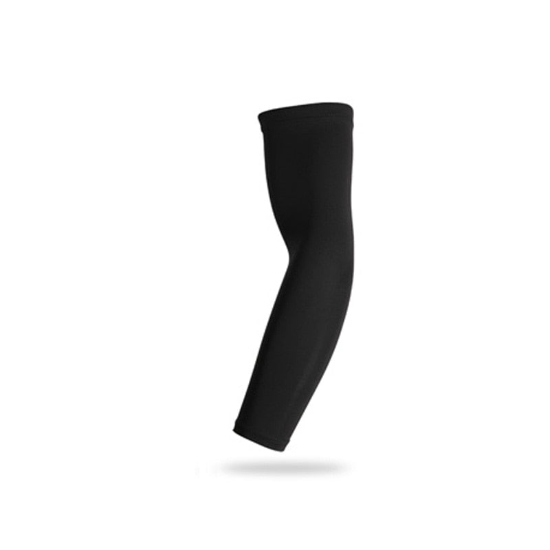 Sports arm compression sleeve by The Clothing Company Sydney, ideal for basketball, cycling, golf, running, and UV protection.