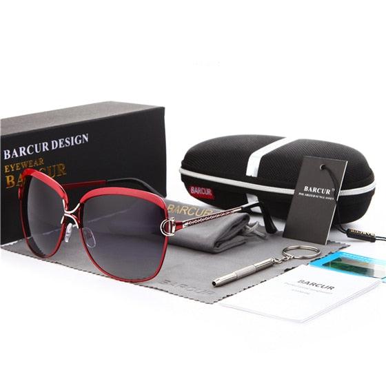 Polarized ladies sunglasses with gradient round lenses and square frame from The Clothing Company Sydney, stylish eyewear accessory.