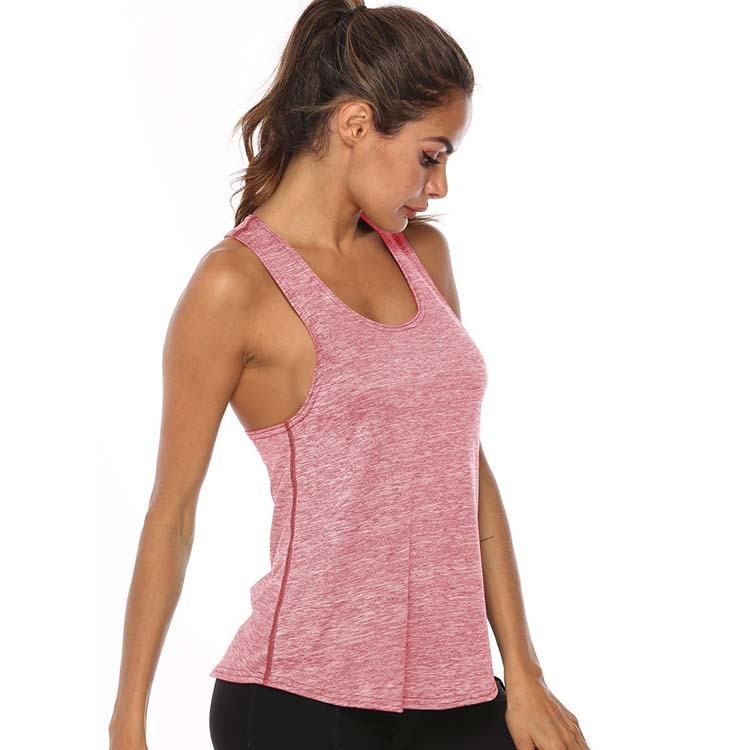 Women's sleeveless racerback running vest by The Clothing Company Sydney, athletic fitness sport tank top for gym, yoga, and training.