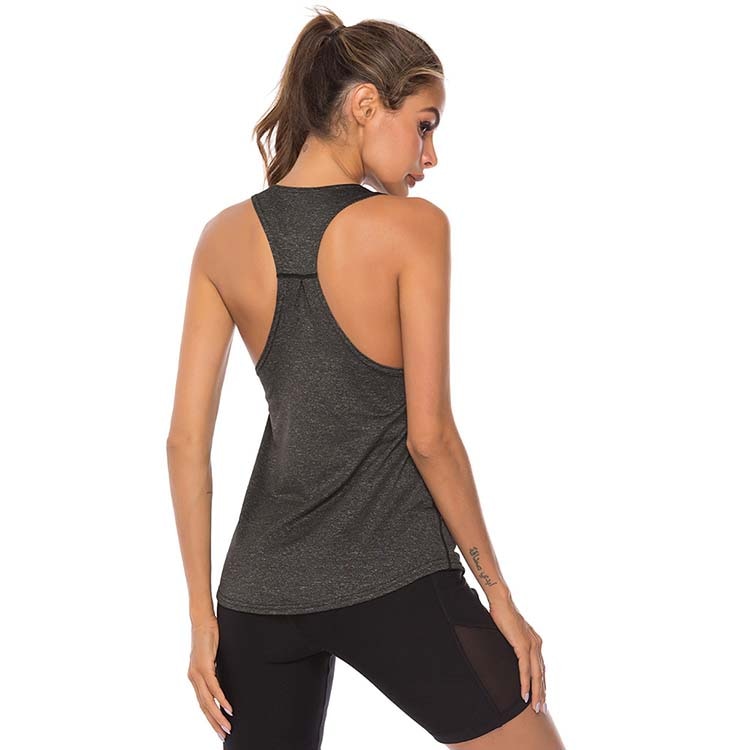 Women's sleeveless racerback running vest by The Clothing Company Sydney, athletic fitness sport tank top for gym, yoga, and running.