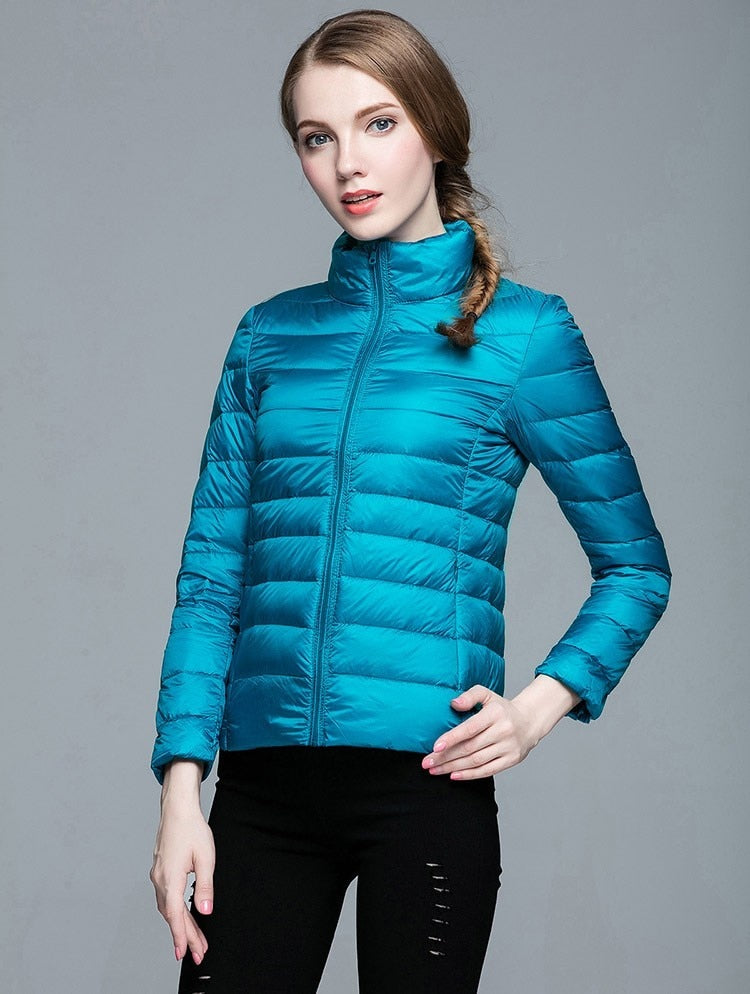 Winter Women's Stand Collar 90% White Duck Down Jacket Ultra Light Down Jackets Slim Long Sleeve Parkas Candy Color Jacket The Clothing Company Sydney