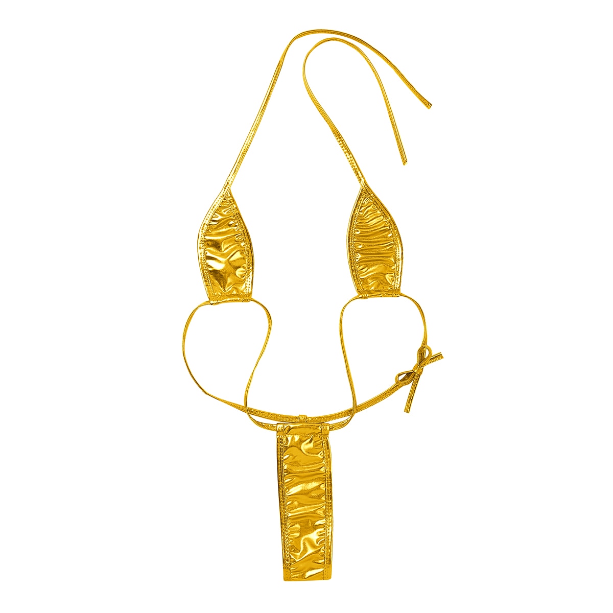 Shiny micro mini bikini swimsuit with G-string style, featuring a thong design, by The Clothing Company Sydney.