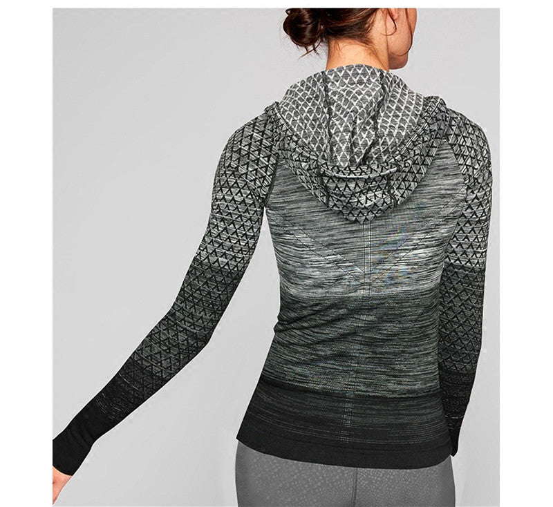 Front Zipper hooded Yoga Shirts Long Sleeve Yoga Top Sportswear Quick Dry Tracksuit Running Jacket The Clothing Company Sydney