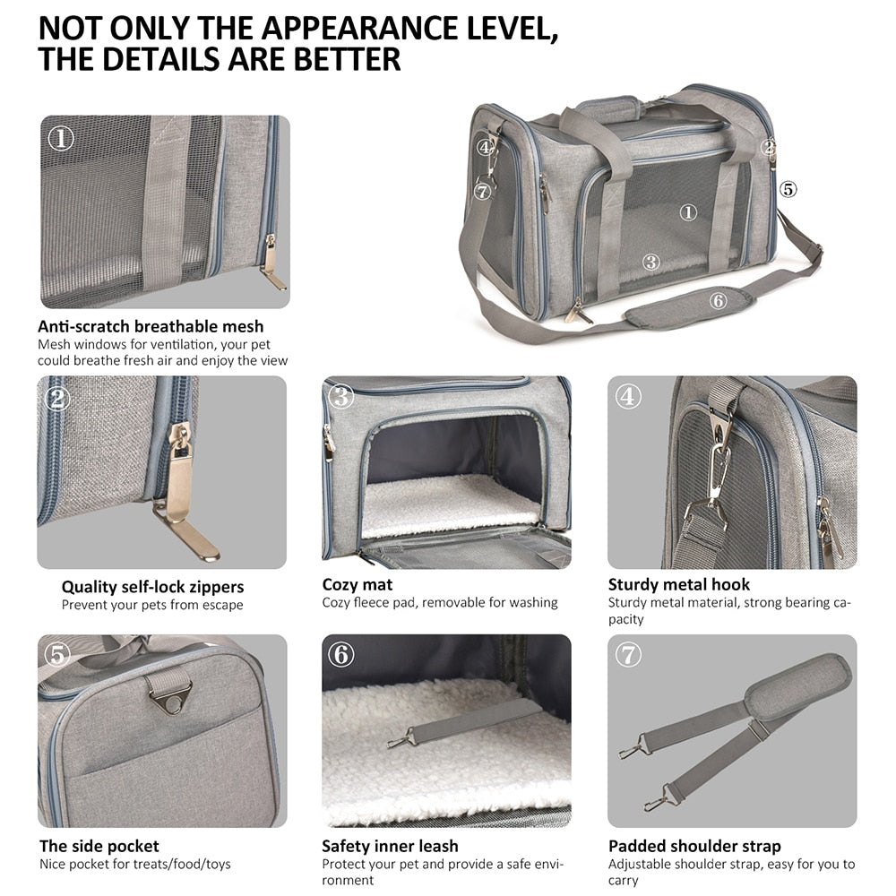 Dog Carrier Bag Soft Side Backpack Cat Pet Carriers Dog Travel Bags Airline Approved Transport For Small Dogs Cats The Clothing Company Sydney