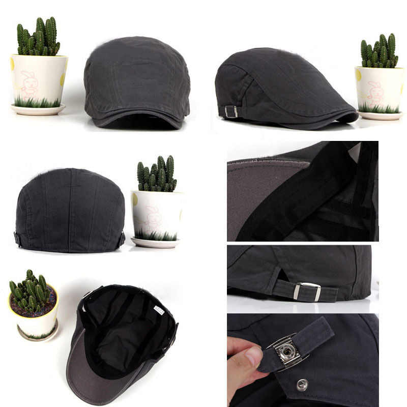 Gray men's and women's flat beret cap from The Clothing Company Sydney, perfect for golf or casual sun protection.