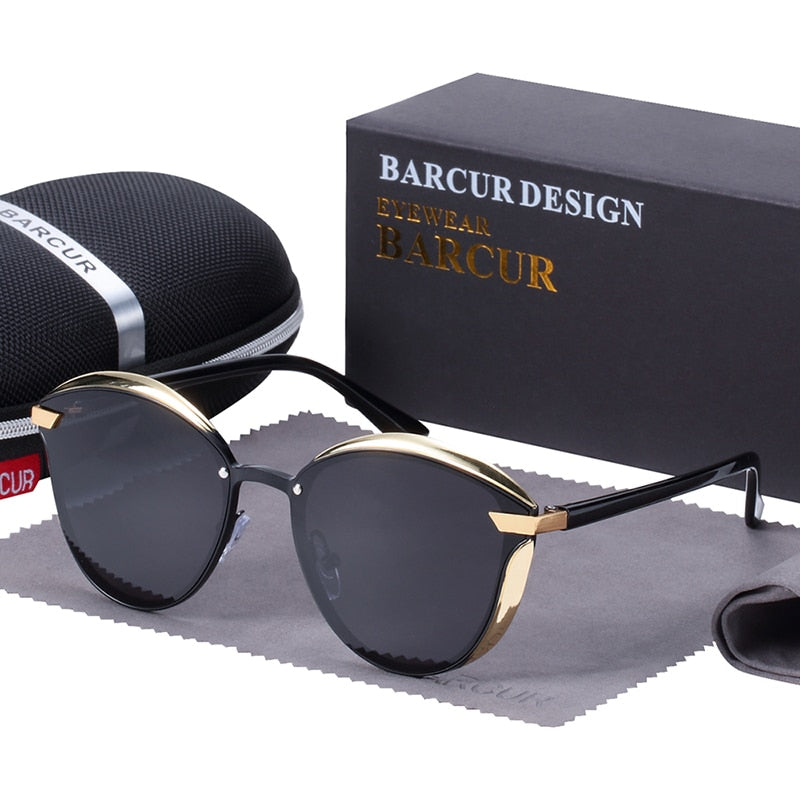 Round polarized women's sunglasses with stylish frame, designed by The Clothing Company Sydney, ideal for fashionable sun protection.
