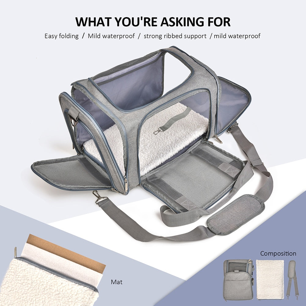 Dog Carrier Bag Soft Side Backpack Cat Pet Carriers Dog Travel Bags Airline Approved Transport For Small Dogs Cats The Clothing Company Sydney