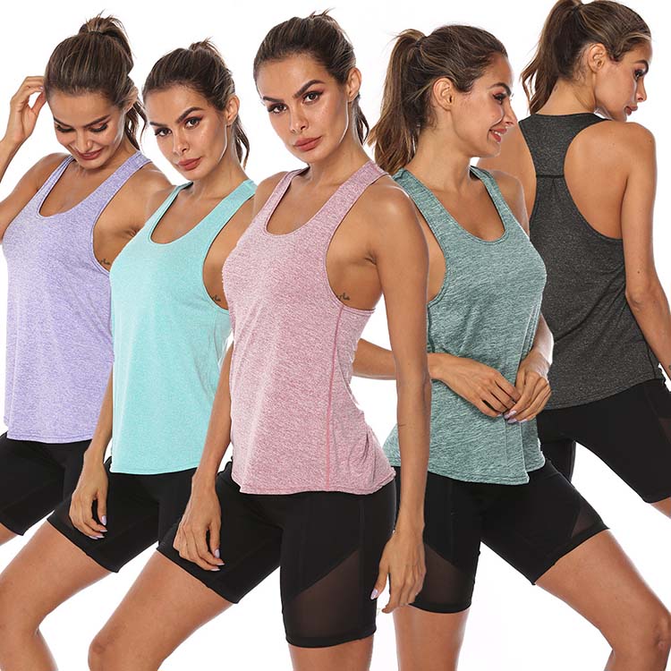Women's sleeveless racerback running vest by The Clothing Company Sydney, athletic fitness sport tank top for gym and yoga.