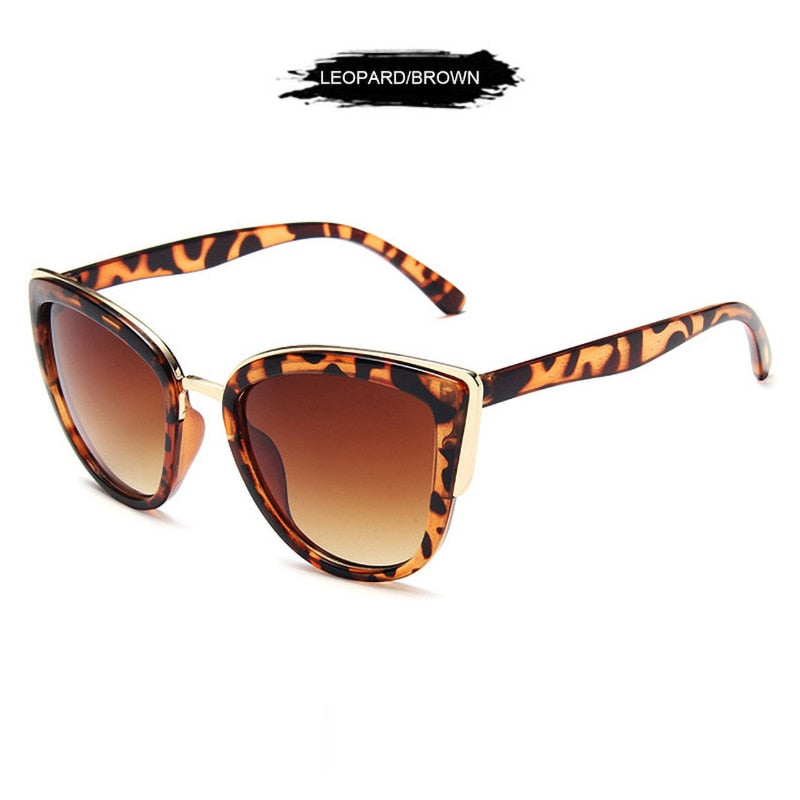 Vintage leopard print sunglasses for women with UV400 protection, anti-glare lenses, stylish fashion accessory by The Clothing Company Sydney.
