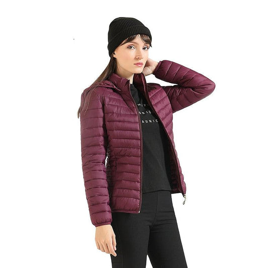 Winter Women Thin Padded Puffer Jacket Coat Short Parka Outdoor Warm Clothing Portable Ultralight Outerwear The Clothing Company Sydney